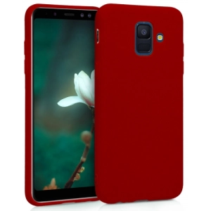 Samsung Galaxy A6 2018 Kılıf İnce Soft Mat Renkli Esnek Silikon Kapak - Mürdüm