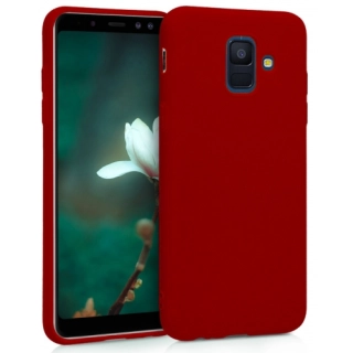 Samsung Galaxy A6 2018 Kılıf İnce Soft Mat Renkli Esnek Silikon Kapak - Mürdüm