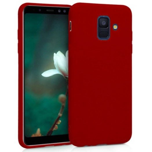Samsung Galaxy A6 2018 Kılıf İnce Soft Mat Renkli Esnek Silikon Kapak - Mürdüm