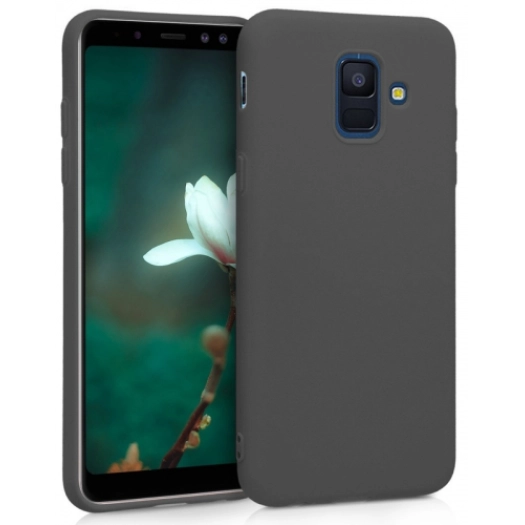 Samsung Galaxy A6 2018 Kılıf İnce Soft Mat Renkli Esnek Silikon Kapak - Siyah