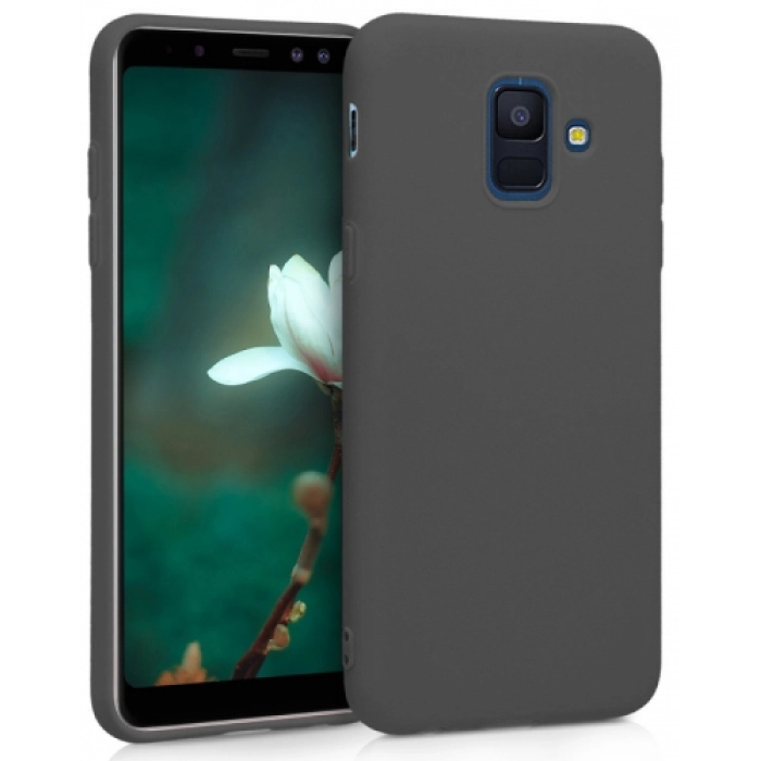 Samsung Galaxy A6 2018 Kılıf İnce Soft Mat Renkli Esnek Silikon Kapak - Siyah