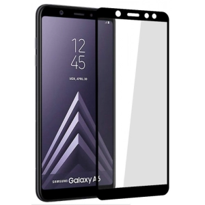 Samsung Galaxy A6 Plus 2018 Kırılmaz Cam Tam Kapatan Kenarları Kırılmaya Dayanıklı Cam Ekran Koruyucu - Siyah