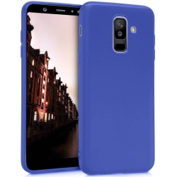 Samsung Galaxy A6 Plus 2018 Kılıf İnce Soft Mat Renkli Esnek Silikon Kapak - Lacivert