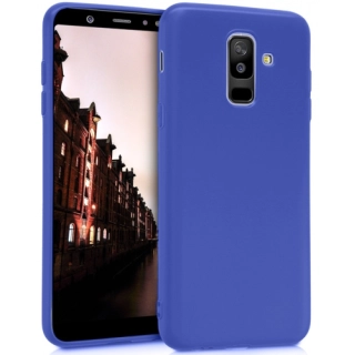 Samsung Galaxy A6 Plus 2018 Kılıf İnce Soft Mat Renkli Esnek Silikon Kapak - Lacivert
