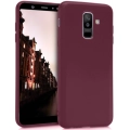 Samsung Galaxy A6 Plus 2018 Kılıf İnce Soft Mat Renkli Esnek Silikon Kapak - Mürdüm