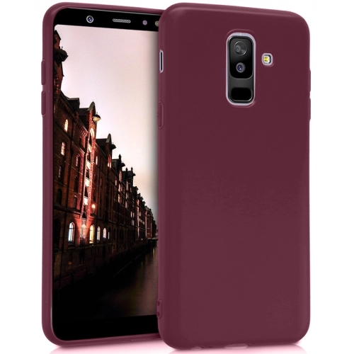 Samsung Galaxy A6 Plus 2018 Kılıf İnce Soft Mat Renkli Esnek Silikon Kapak - Mürdüm