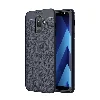 Samsung Galaxy A6 Plus 2018 Kılıf Deri Görünümlü Parmak İzi Bırakmaz Niss Silikon - Lacivert