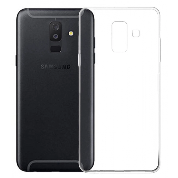 Samsung Galaxy A6 Plus 2018 Kılıf Ultra İnce Kaliteli Esnek Silikon 0.2mm - Şeffaf