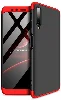 Samsung Galaxy A7 2018 Kılıf 3 Parçalı 360 Tam Korumalı Rubber AYS Kapak  - Kırmızı - Siyah