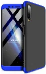 Samsung Galaxy A7 2018 Kılıf 3 Parçalı 360 Tam Korumalı Rubber AYS Kapak  - Mavi - Siyah