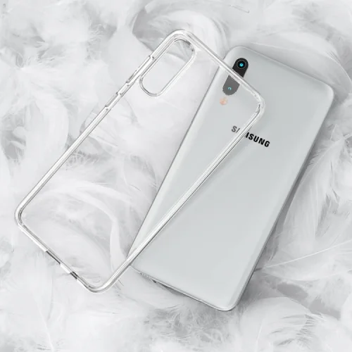 Samsung Galaxy A70 Kılıf Korumalı Kenarları Silikon Arkası Sert Coss Kapak  - Şeffaf