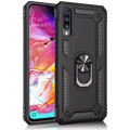 Samsung Galaxy A70 Kılıf Silikon Zırhlı Standlı Yüzüklü Mıknatıslı Tank Kapak - Siyah