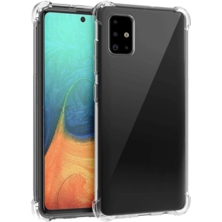 Samsung Galaxy A71 Kılıf Silikon Köşe Korumalı Airbag Darbe Emici Kapak - Şeffaf