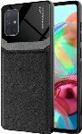 Samsung Galaxy A71 Kılıf Deri Görünümlü Emiks Kapak - Siyah