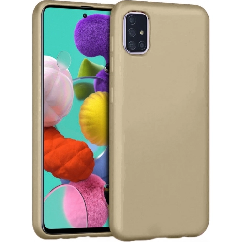 Samsung Galaxy A71 Kılıf İnce Soft Mat Renkli Esnek Silikon Kapak - Gold