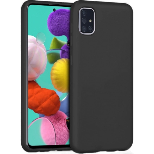Samsung Galaxy A71 Kılıf İnce Soft Mat Renkli Esnek Silikon Kapak - Siyah