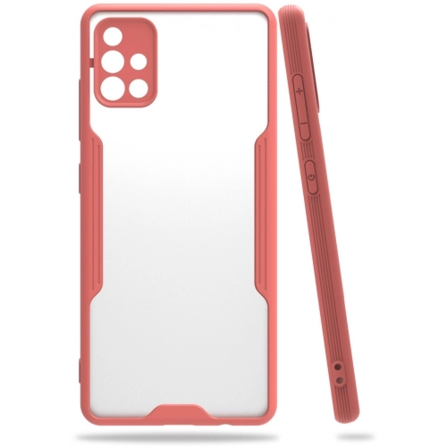 Samsung Galaxy A71 Kılıf Renkli Silikon Kamera Lens Korumalı Şeffaf Parfe Kapak - Pembe