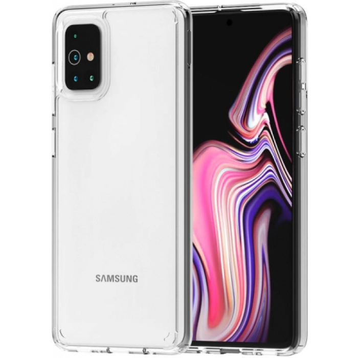 Samsung Galaxy A71 Kılıf Korumalı Kenarları Silikon Arkası Sert Coss Kapak  - Şeffaf