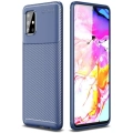 Samsung Galaxy A71 Kılıf Silikon Parmak İzi Bırakmayan Karbon Soft Negro Kapak - Lacivert