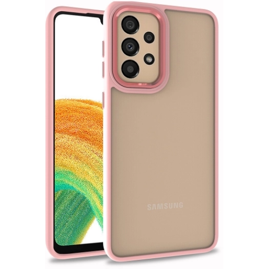 Samsung Galaxy A72 Kılıf Electro Silikon Renkli Flora Kapak - Rose Gold