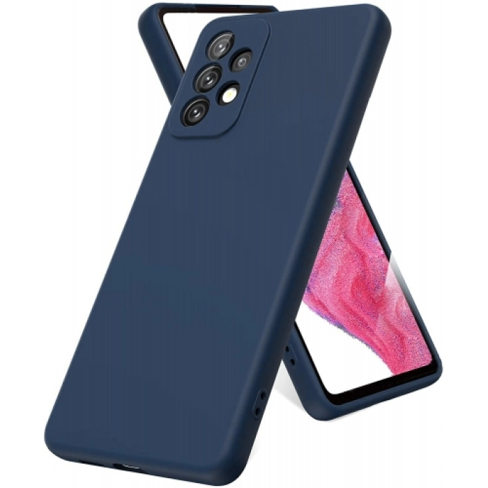 Samsung Galaxy A72 Kılıf İçi Kadife Mat Mara Lansman Silikon Kapak  - Lacivert