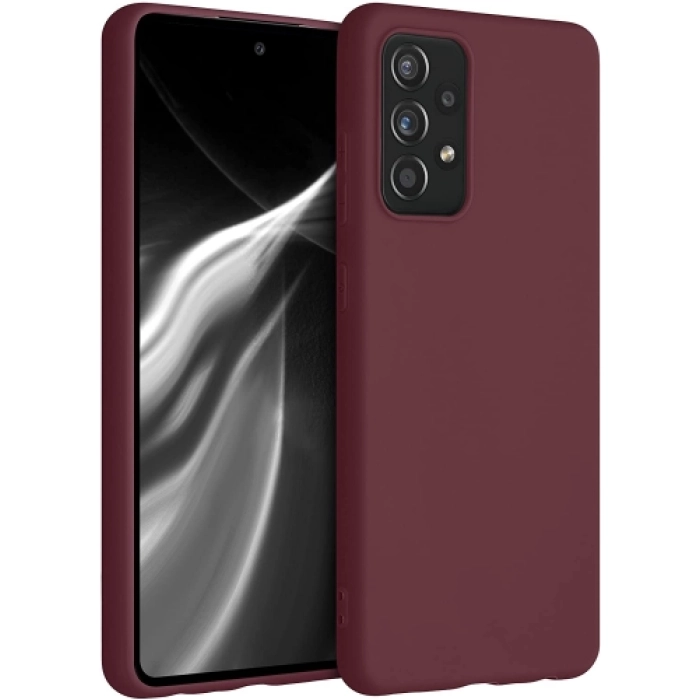 Samsung Galaxy A72 Kılıf İnce Soft Mat Renkli Esnek Silikon Kapak - Mürdüm