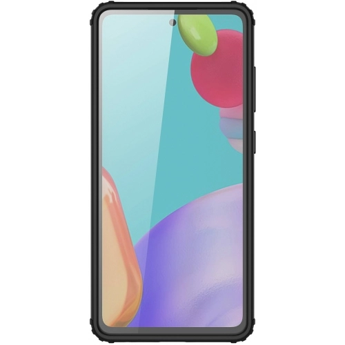 Samsung Galaxy A72 Kılıf Volks Serisi Kenarları Silikon Arkası Şeffaf Sert Kapak - Kırmızı