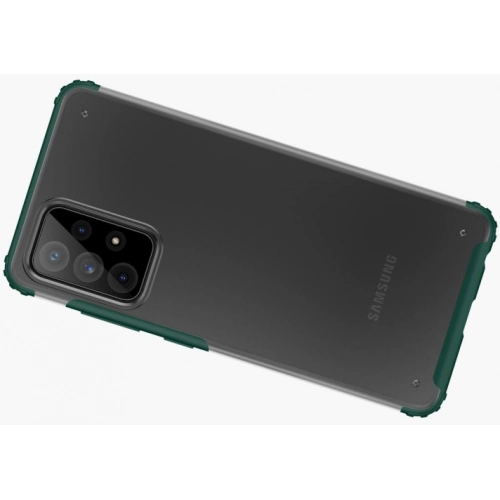 Samsung Galaxy A72 Kılıf Volks Serisi Kenarları Silikon Arkası Şeffaf Sert Kapak - Siyah