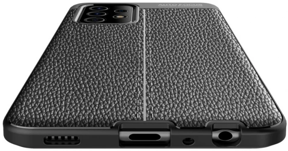 Samsung Galaxy A73 Kılıf Deri Görünümlü Parmak İzi Bırakmaz Niss Silikon - Lacivert