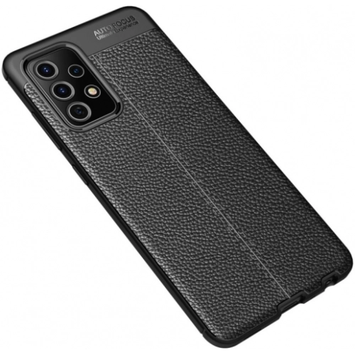 Samsung Galaxy A73 Kılıf Deri Görünümlü Lüks Parmak İzi Bırakmaz Niss Silikon Kapak - Siyah