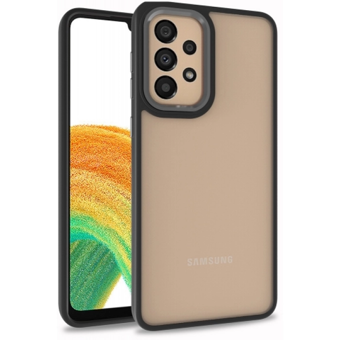 Samsung Galaxy A73 Kılıf Electro Silikon Renkli Flora Kapak - Siyah