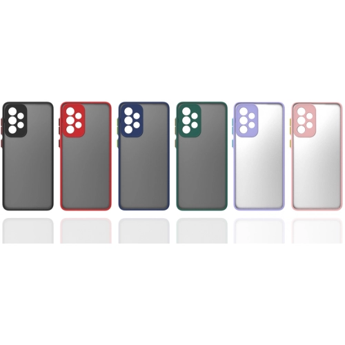 Samsung Galaxy A73 Kılıf Kamera Korumalı Arkası Şeffaf Mat Silikon Kapak - Siyah