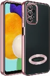 Samsung Galaxy A73 Kılıf Kamera Korumalı Silikon Logo Açık Omega Kapak - Rose Gold