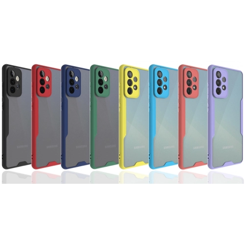 Samsung Galaxy A73 Kılıf Renkli Silikon Kamera Lens Korumalı Şeffaf Parfe Kapak - Pembe