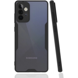 Samsung Galaxy A73 Kılıf Renkli Silikon Kamera Lens Korumalı Şeffaf Parfe Kapak - Siyah