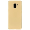 Samsung Galaxy A8 2018 Kılıf İnce Soft Mat Renkli Esnek Silikon Kapak - Gold