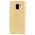 Samsung Galaxy A8 2018 Kılıf İnce Soft Mat Renkli Esnek Silikon Kapak - Gold
