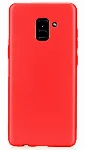 Samsung Galaxy A8 2018 Kılıf İnce Mat Esnek Silikon - Kırmızı