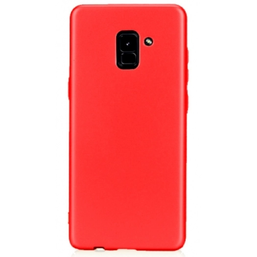 Samsung Galaxy A8 2018 Kılıf İnce Soft Mat Renkli Esnek Silikon Kapak - Kırmızı