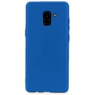 Samsung Galaxy A8 2018 Kılıf İnce Soft Mat Renkli Esnek Silikon Kapak - Lacivert