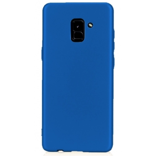 Samsung Galaxy A8 2018 Kılıf İnce Soft Mat Renkli Esnek Silikon Kapak - Lacivert