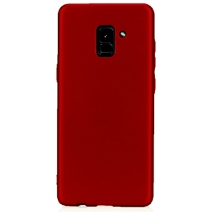 Samsung Galaxy A8 2018 Kılıf İnce Soft Mat Renkli Esnek Silikon Kapak - Mürdüm