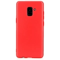 Samsung Galaxy A8 2018 Plus Kılıf İnce Soft Mat Renkli Esnek Silikon Kapak - Kırmızı