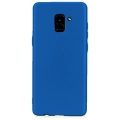 Samsung Galaxy A8 2018 Plus Kılıf İnce Soft Mat Renkli Esnek Silikon Kapak - Lacivert