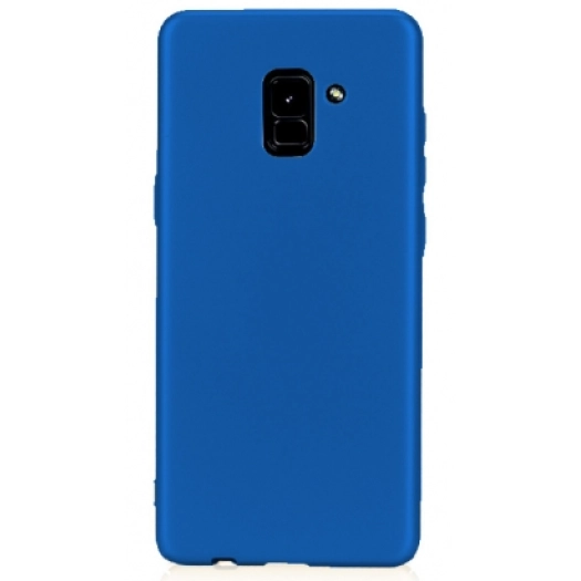 Samsung Galaxy A8 2018 Plus Kılıf İnce Soft Mat Renkli Esnek Silikon Kapak - Lacivert