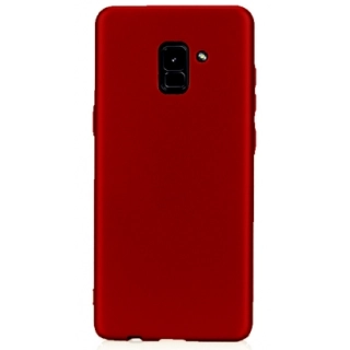 Samsung Galaxy A8 2018 Plus Kılıf İnce Soft Mat Renkli Esnek Silikon Kapak - Mürdüm