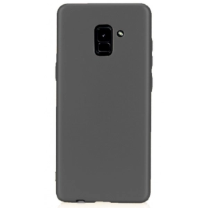 Samsung Galaxy A8 2018 Plus Kılıf İnce Soft Mat Renkli Esnek Silikon Kapak - Siyah