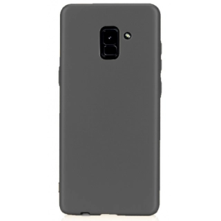 Samsung Galaxy A8 2018 Plus Kılıf İnce Soft Mat Renkli Esnek Silikon Kapak - Siyah