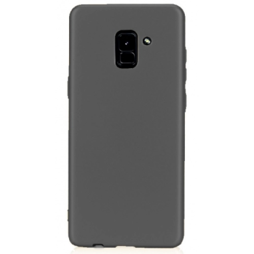 Samsung Galaxy A8 2018 Plus Kılıf İnce Soft Mat Renkli Esnek Silikon Kapak - Siyah