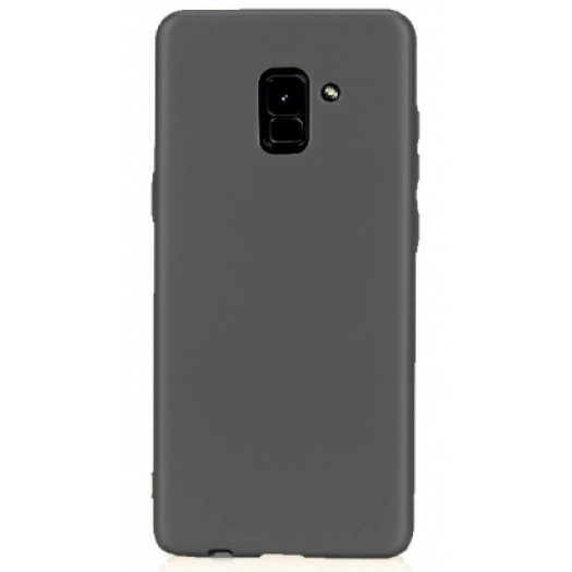 Samsung Galaxy A8 2018 Plus Kılıf İnce Soft Mat Renkli Esnek Silikon Kapak - Siyah